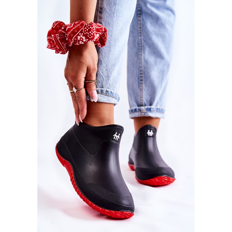 Women's Low Black and Red Galoshes Eldora 1