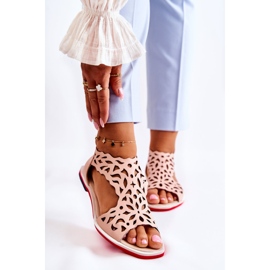 PA2 Leather Light Pink Openwork Sandals Alima 1 PA2 Leather Light Pink Openwork Sandals Alima 1