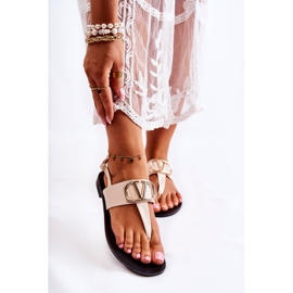 PS1 Women's Sandals Flip-flops With Beige Calia Decoration 1