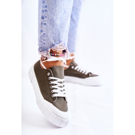 PS1 Women's Khaki Comes Platform Sneakers green 1