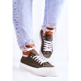 PS1 Women's Khaki Comes Platform Sneakers green 2