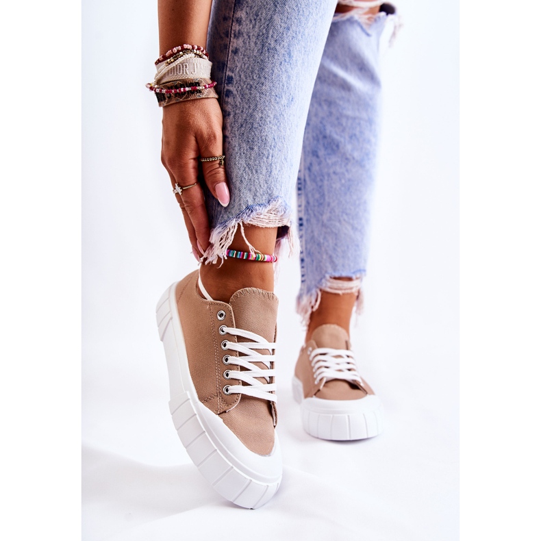 Women's Sneakers On The Platform Brown Comes 2