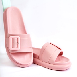 Women's Flip-Flops With a Buckle, Pink 4