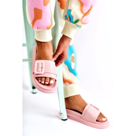 Women's Flip-Flops With a Buckle, Pink 3