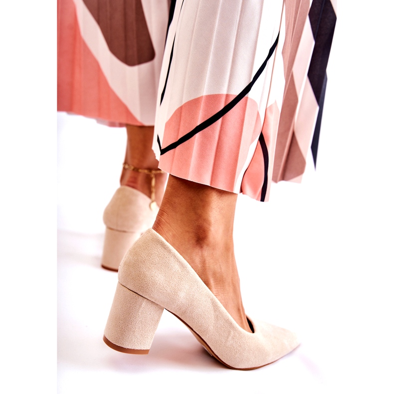 PS1 Classic Suede Pumps On A Bar Beige Lency 3