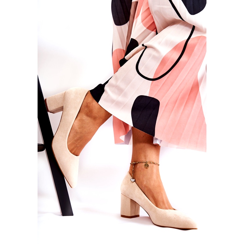 PS1 Classic Suede Pumps On A Bar Beige Lency 2