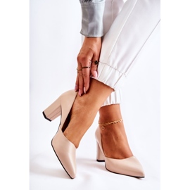 PA2 Fashionable Leather Pumps On A Bar Beige Emotion 2 PA2 Fashionable Leather Pumps On A Bar Beige Emotion 2