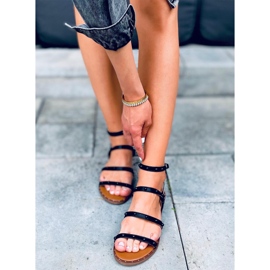 Hazel Black gladiator sandals 2