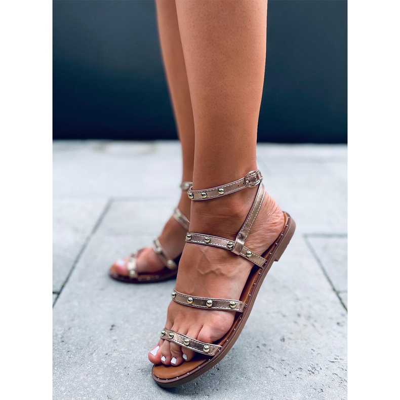 Hazel Champagne gladiator sandals pink 1