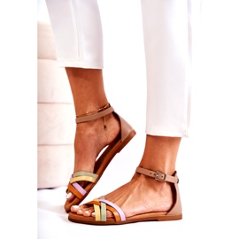 Fashionable Women's Sandals Maciejka L4953-04 Multicolor beige brown multicolored 2