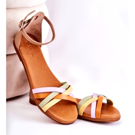 Fashionable Women's Sandals Maciejka L4953-04 Multicolor beige brown multicolored 4