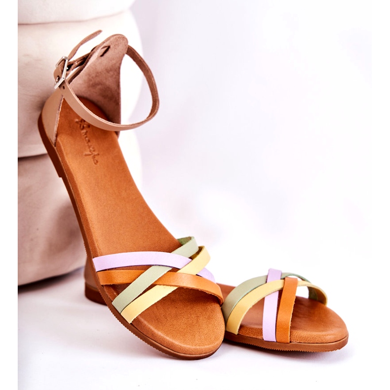 Fashionable Women's Sandals Maciejka L4953-04 Multicolor beige brown multicolored 4