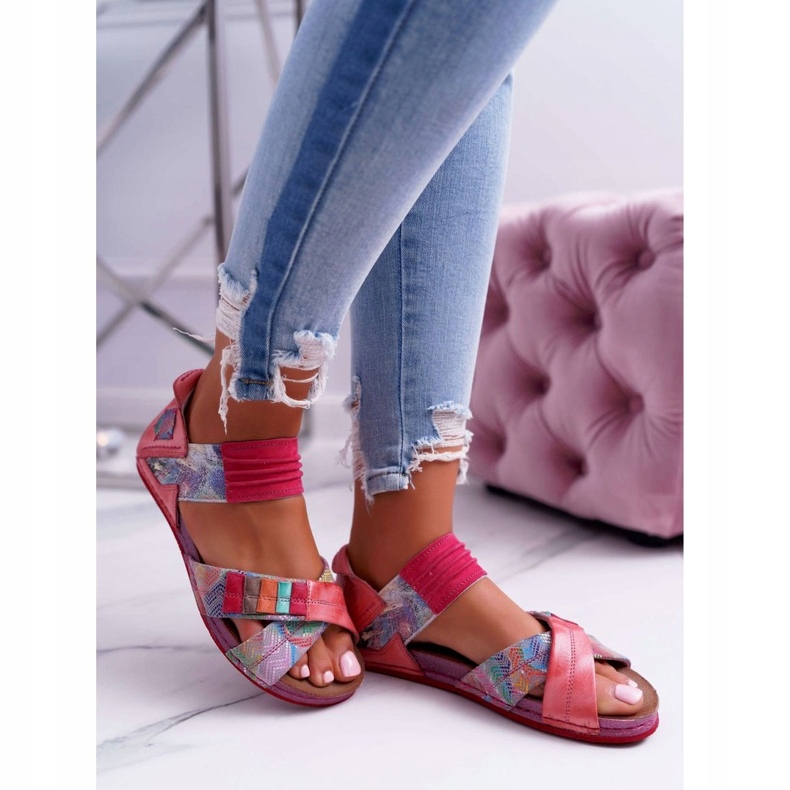 Women's Sandals Maciejka Pink 03375 Leather multicolored 3