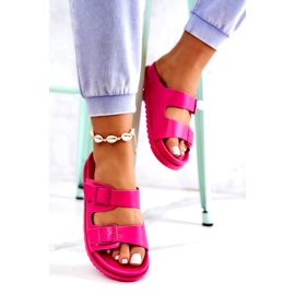 S.Barski Rubber Slippers With Buckle Fuchsia Corina pink 2