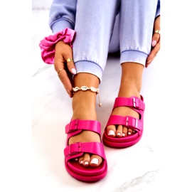 S.Barski Rubber Slippers With Buckle Fuchsia Corina pink 3