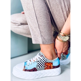 Madi Red Jacquard Weave high-soled sneakers multicolored 1