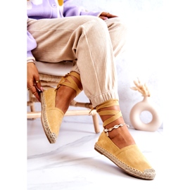 FB1 Tied Yellow Ismanne Suede Espadrilles 4