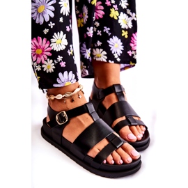 Leather Sandals On The Black Tessy Platform 4