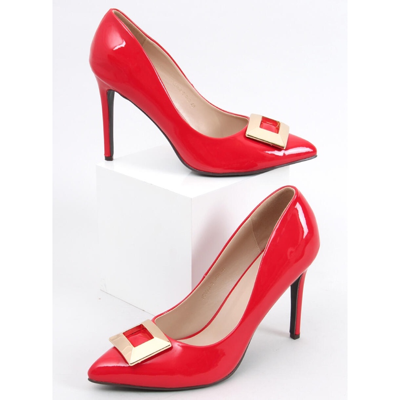 Lacquered pins Margaret Red 1