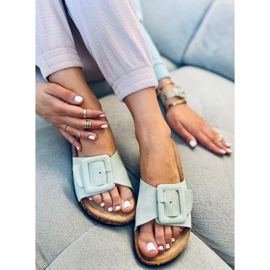 Priya LT.GREEN cork sole slippers 1