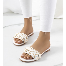 BM White elegant Correra slippers 1