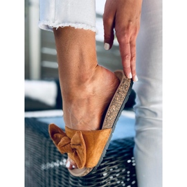 Kiara Camel cork slippers brown 1