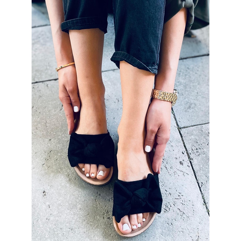 Kiara Black cork slides 1