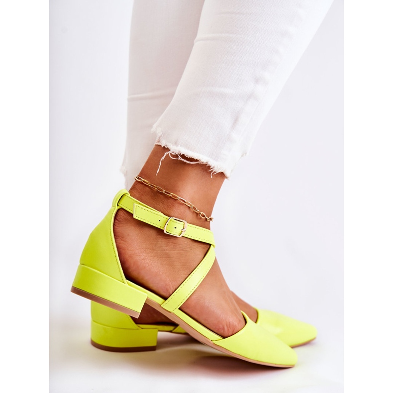 WS1 Leather Pumps On Low Heels Yellow Giovanna multicolored 2