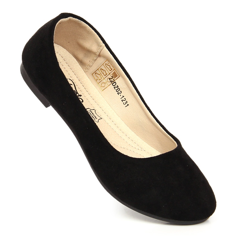 Girls' ballerinas eco suede black eVento 1