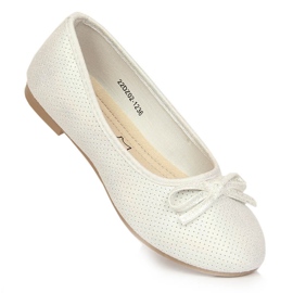 Girls' ballerinas with a white bow eVento multicolored 1