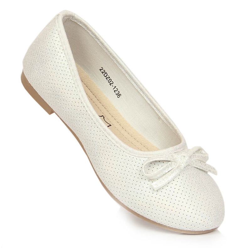 Girls' ballerinas with a white bow eVento multicolored 1