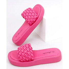High-heeled sandals with braided Elida Fushia stripes pink 1