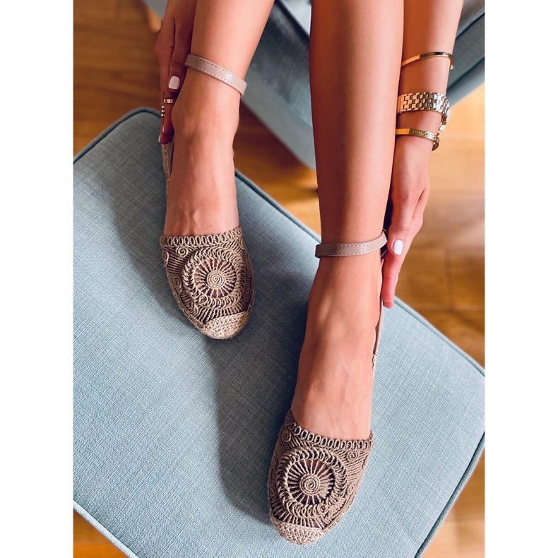 Jasmine Khaki openwork espadrilles beige 2