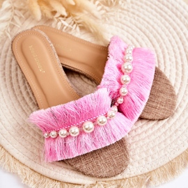 PG2 Women's Slippers With Decorative Pink Ramisa Strap beige 2