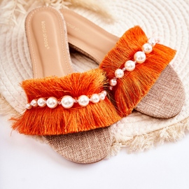 PG2 Women's Slippers With Decorative Orange Ramisa Belt 1
