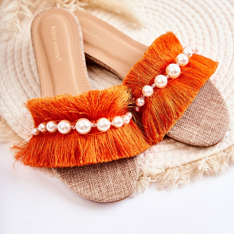 PG2 Women's Slippers With Decorative Orange Ramisa Belt 1