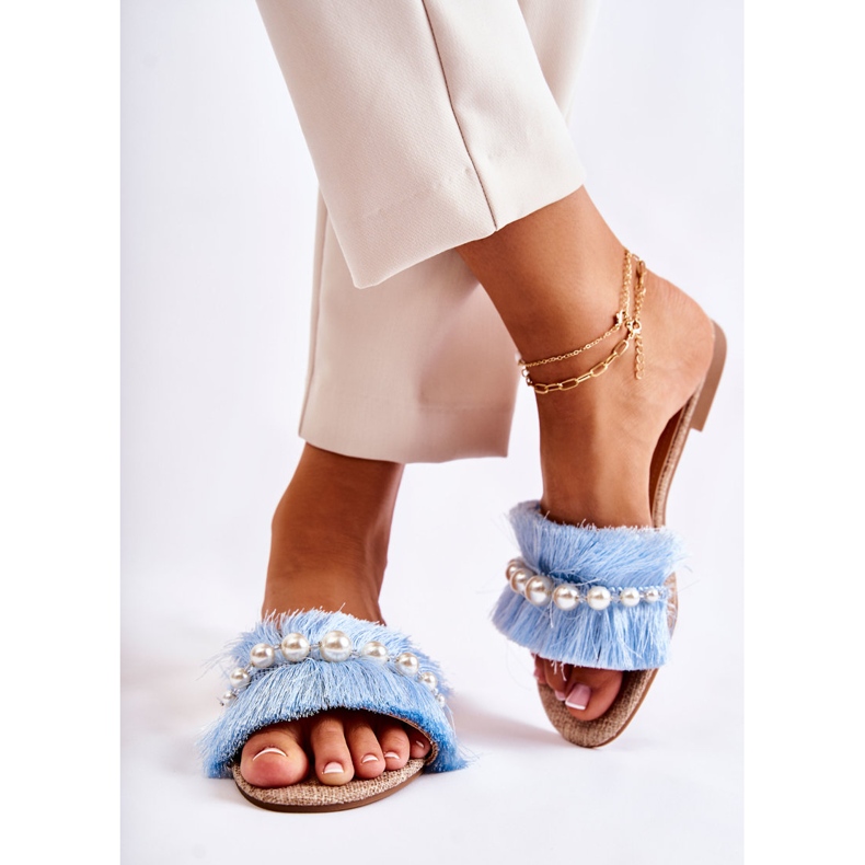 PG2 Women's Slippers With Decorative Blue Ramisa Strip 1 PG2 Women's Slippers With Decorative Blue Ramisa Strip 1