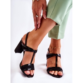 PG1 Fashionable Leather Sandals On A Bar Black Passion 1
