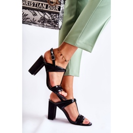 PG1 Fashionable Leather Sandals On A Bar Black Passion 2
