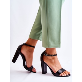 Classic Leather Sandals On A Bar Black Sallen 2