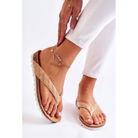 WJ2 Women's Rubber Flip Flops Beige Torri 1