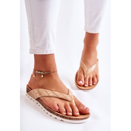 WJ2 Women's Rubber Flip Flops Beige Torri 2