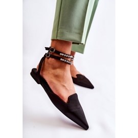 WS1 Black Amisha Women's Sandals With Spitz Toe 1