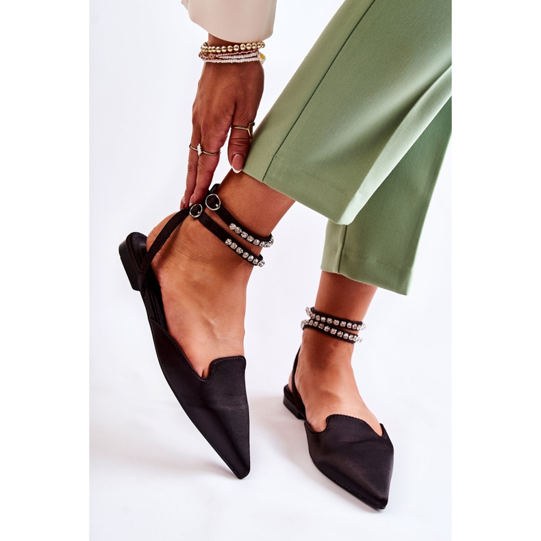 WS1 Black Amisha Women's Sandals With Spitz Toe 2