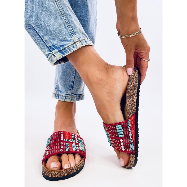 Taida Red cork slippers 2