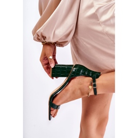 WT1 Women's Sandals Snake Pattern Green Sollana 2