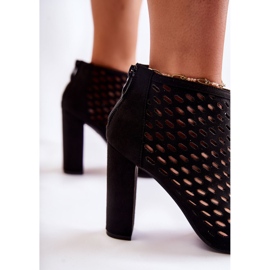 WT1 Black suede openwork boots from Jenissa 1