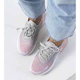 Gray sports sneakers from Glaner pink grey 1