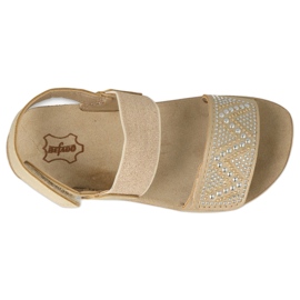 Befado children's sandals 068Y002 gold with zircons golden 2 Befado children's sandals 068Y002 gold with zircons golden 2