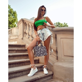 Women's leather sneakers with the inscription Big Star EE274316 White 1